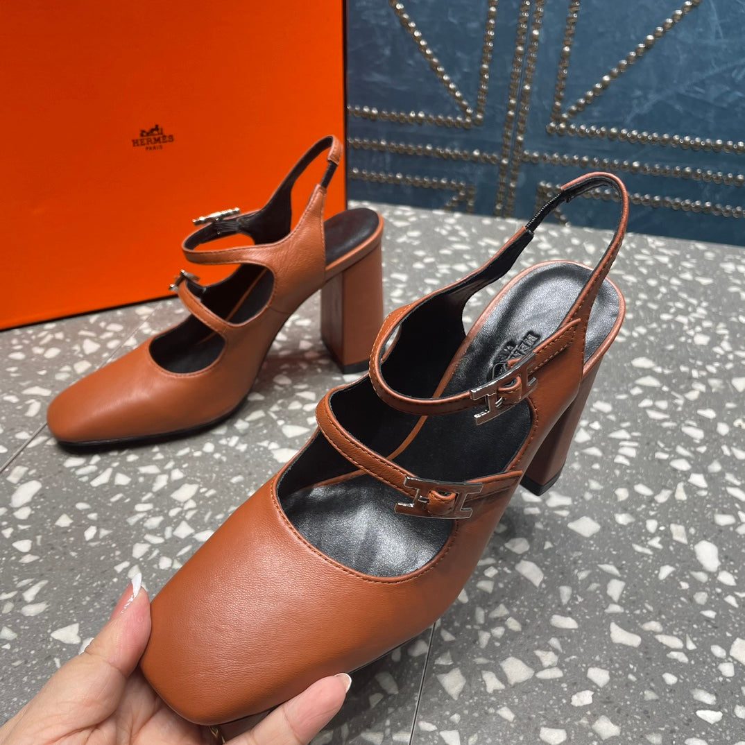 JACKIE 80 MM PUMP IN UMBER BROWN CALFSKIN - 35