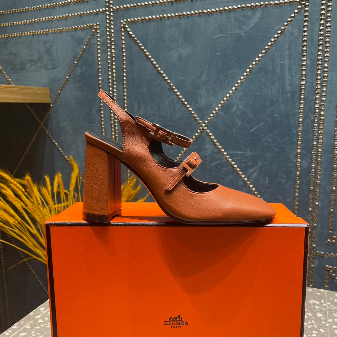 JACKIE 80 MM PUMP IN UMBER BROWN CALFSKIN - 35