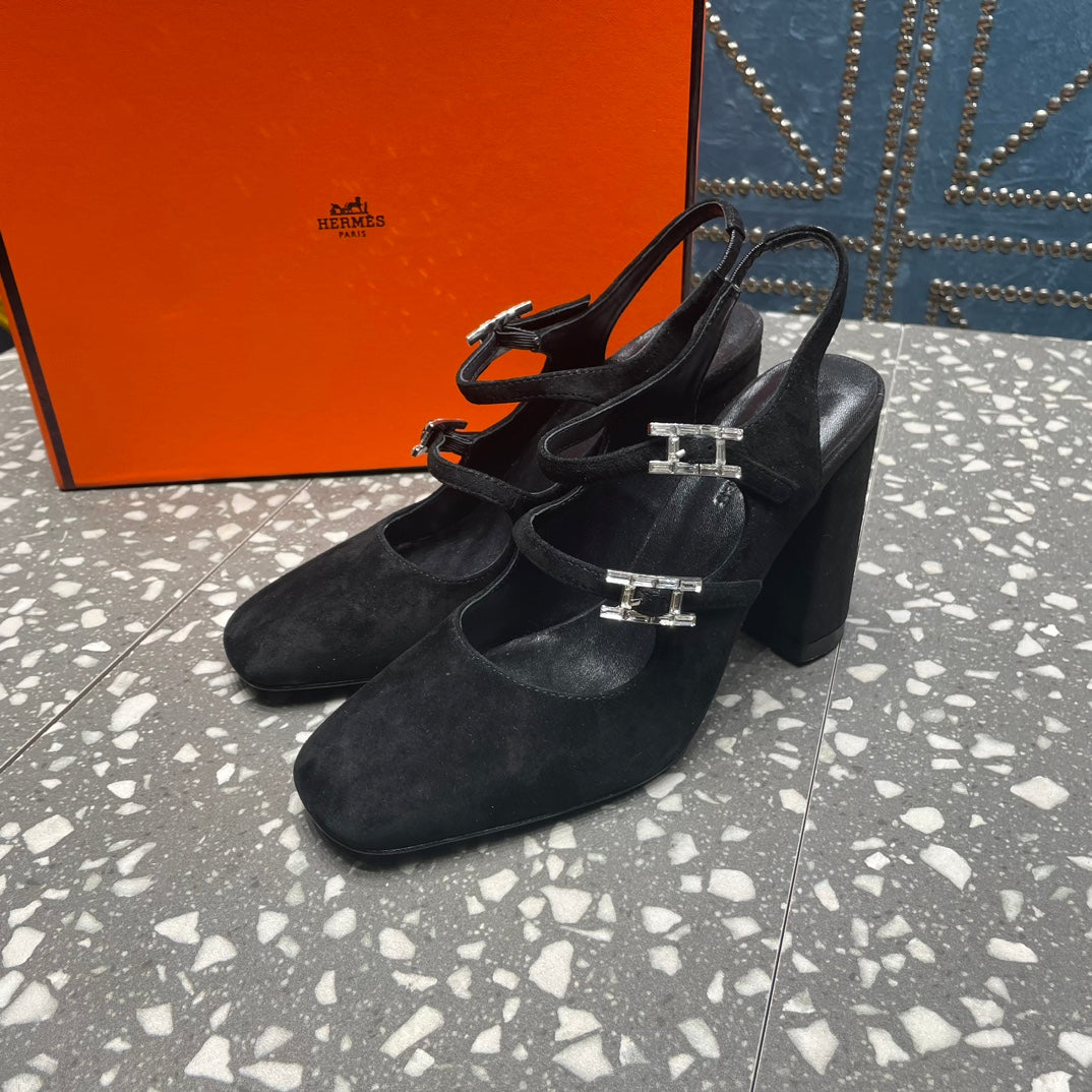 JACKIE 80 MM PUMP IN BLACK SUEDE - 35