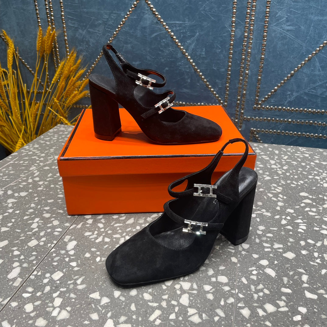 JACKIE 80 MM PUMP IN BLACK SUEDE - 35