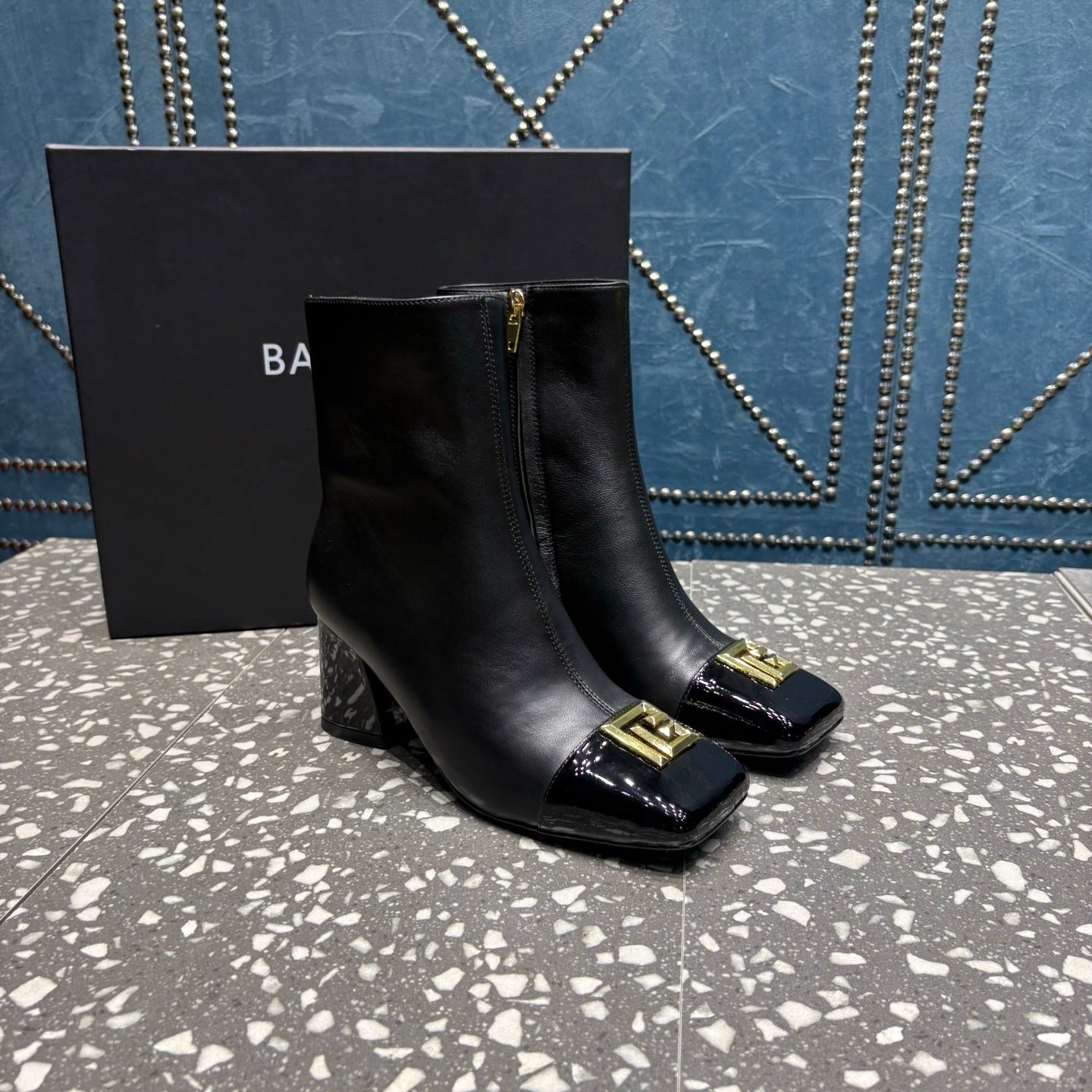 ЧЕРЕВИКИ BALMAIN 26S 65 ММ З ЧОРНОЇ ТЕЛЯЧОЇ ШКІРИ
