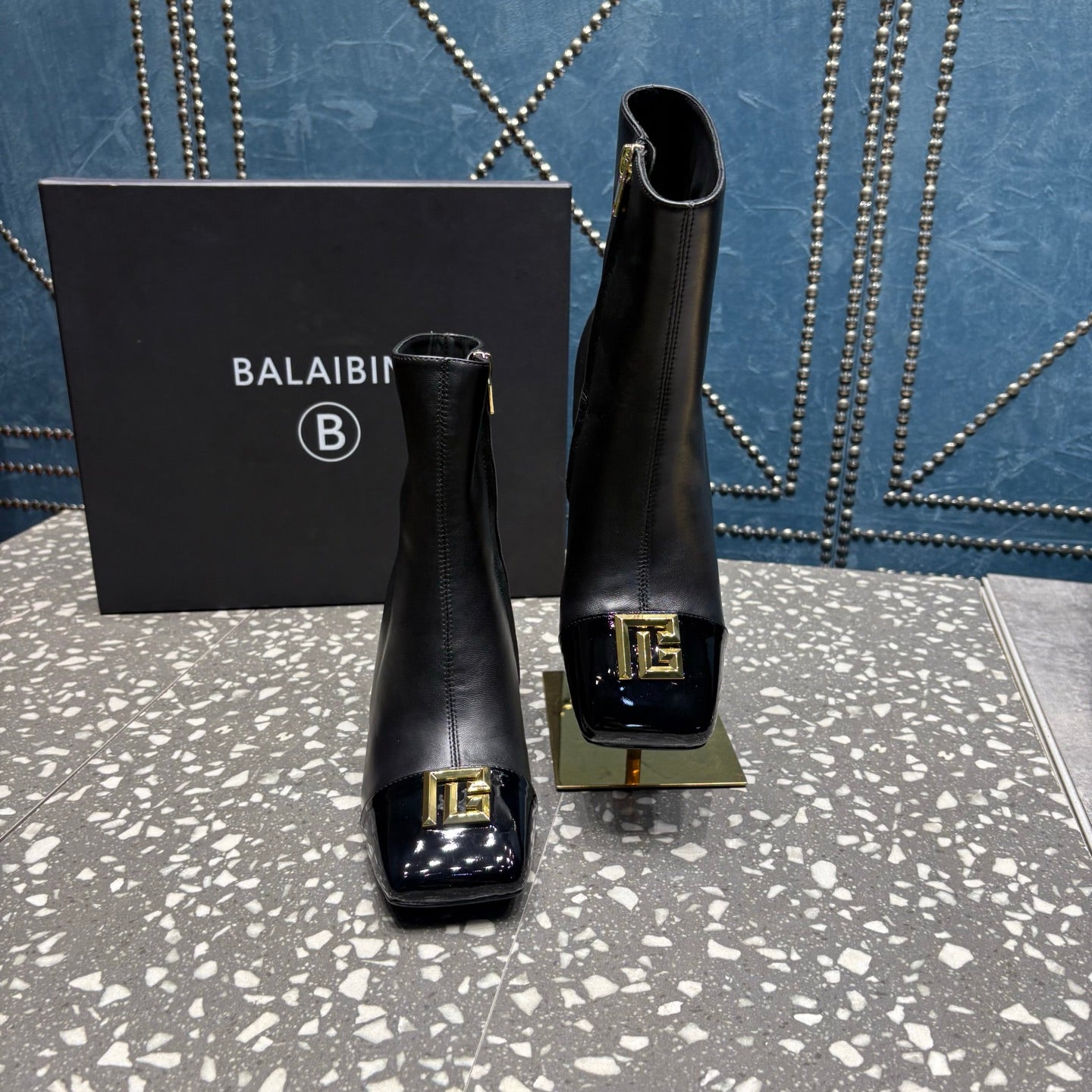 ЧЕРЕВИКИ BALMAIN 26S 65 ММ З ЧОРНОЇ ТЕЛЯЧОЇ ШКІРИ
