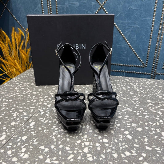БОСОНІЖКИ НА ВИСОКИХ ПІДБОРАХ BALMAIN 26S 105 ММ З ЧОРНОЇ ТЕЛЯЧОЇ ШКІРИ СТИЛЬ 8