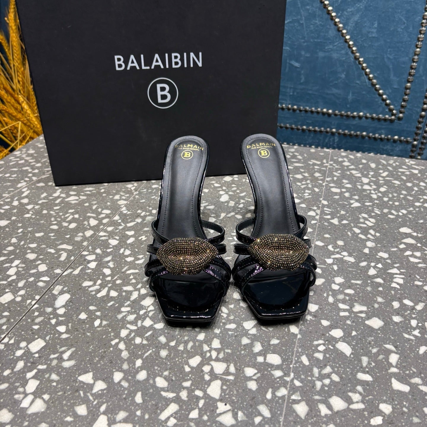 БОСОНІЖКИ BALMAIN 26S НА ВИСОКИХ ПІДБОРАХ 95 ММ З ЧОРНОЇ ТЕЛЯЧОЇ ШКІРИ СТИЛЬ 5