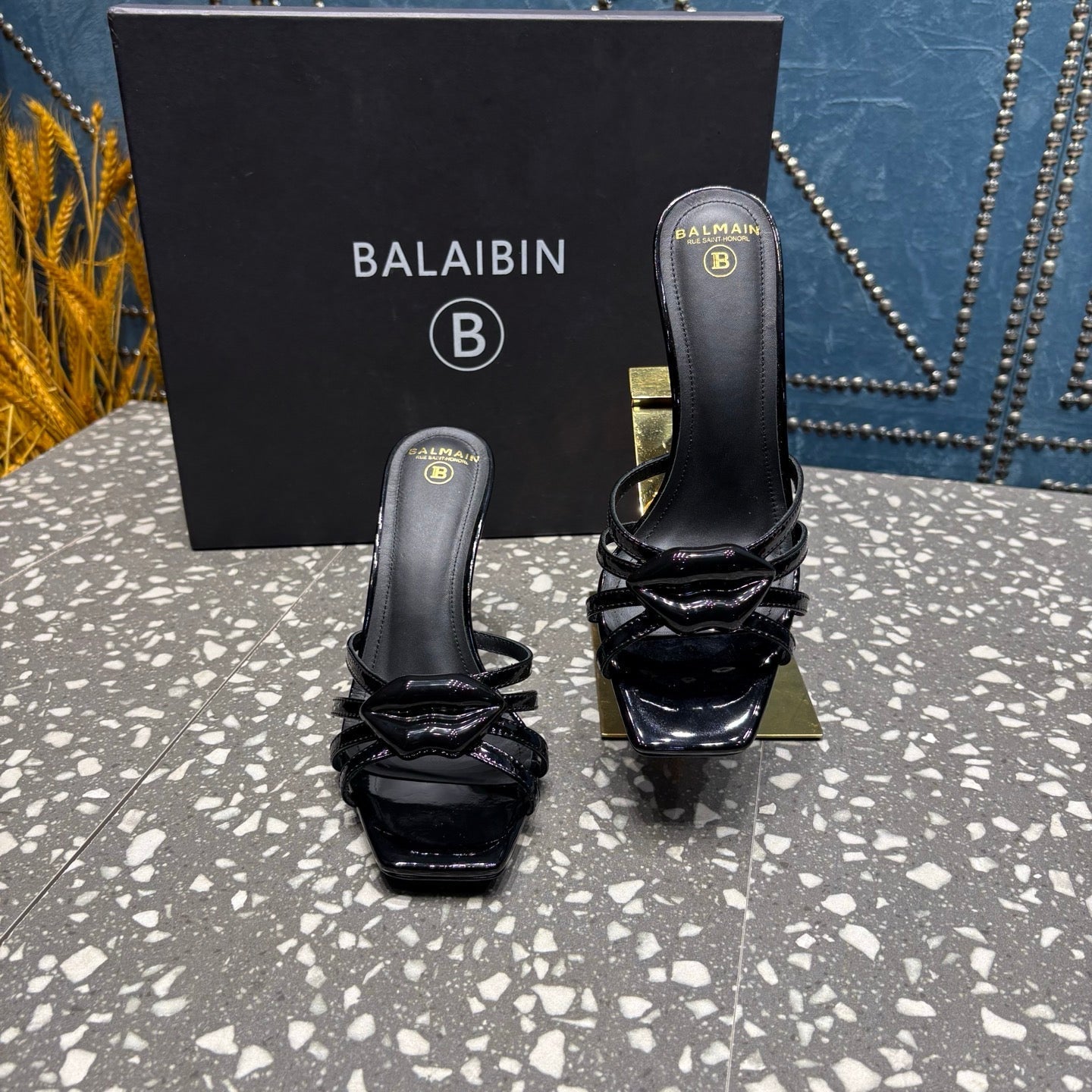 БОСОНІЖКИ BALMAIN 26S НА ВИСОКИХ ПІДБОРАХ 95 ММ З ЧОРНОЇ ТЕЛЯЧОЇ ШКІРИ СТИЛЬ 3