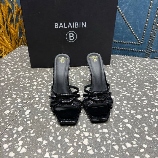 БОСОНІЖКИ BALMAIN 26S НА ВИСОКИХ ПІДБОРАХ 95 ММ З ЧОРНОЇ ТЕЛЯЧОЇ ШКІРИ СТИЛЬ 3