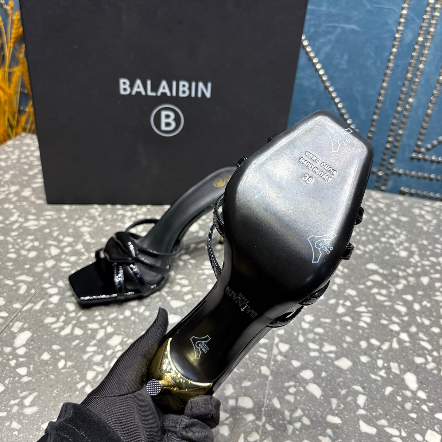 БОСОНІЖКИ BALMAIN 26S НА ВИСОКИХ ПІДБОРАХ 95 ММ З ЧОРНОЇ ТЕЛЯЧОЇ ШКІРИ СТИЛЬ 3