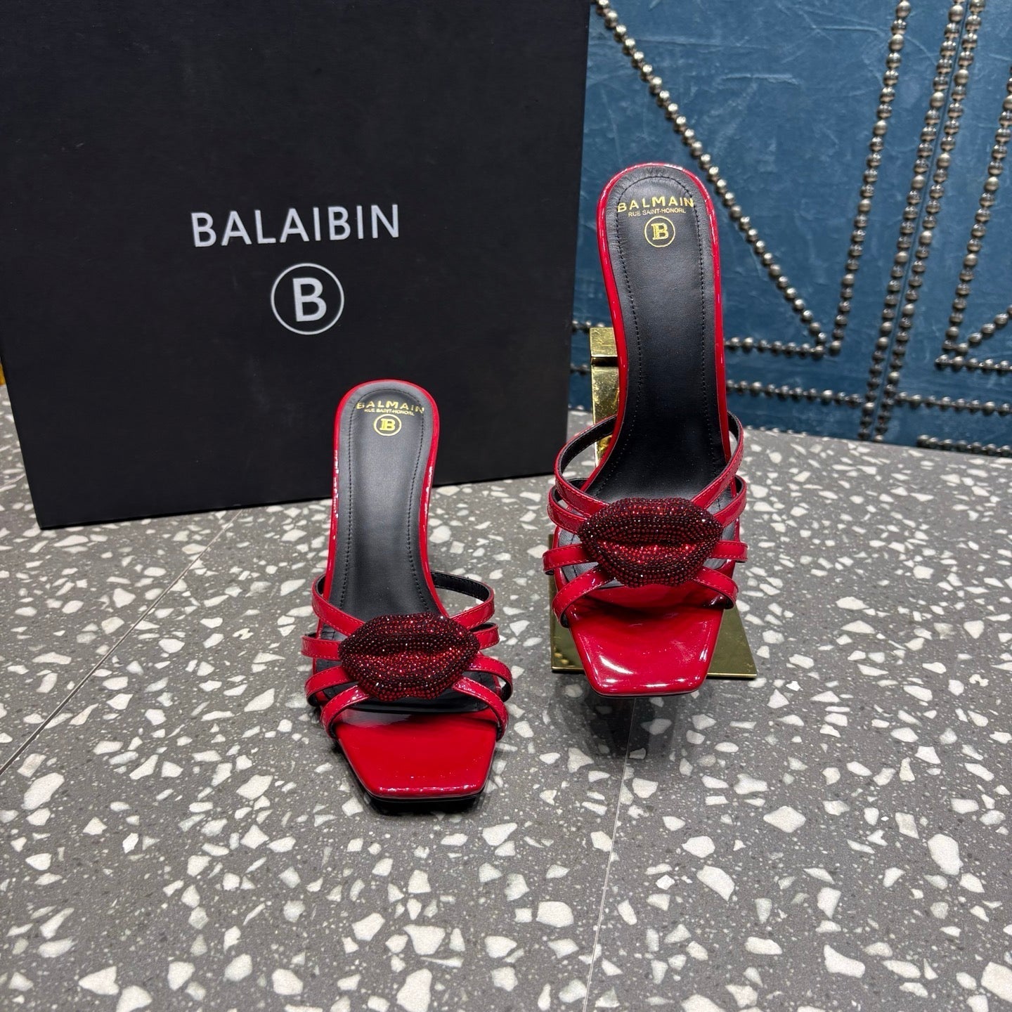 BALMAIN 26S БОСОНІЖКИ НА ВИСОКИХ ПІДБОРАХ 95 ММ З ТЕМНО-ЧЕРВОНОЇ ТЕЛЯЧОЇ ШКІРИ СТИЛЬ 4
