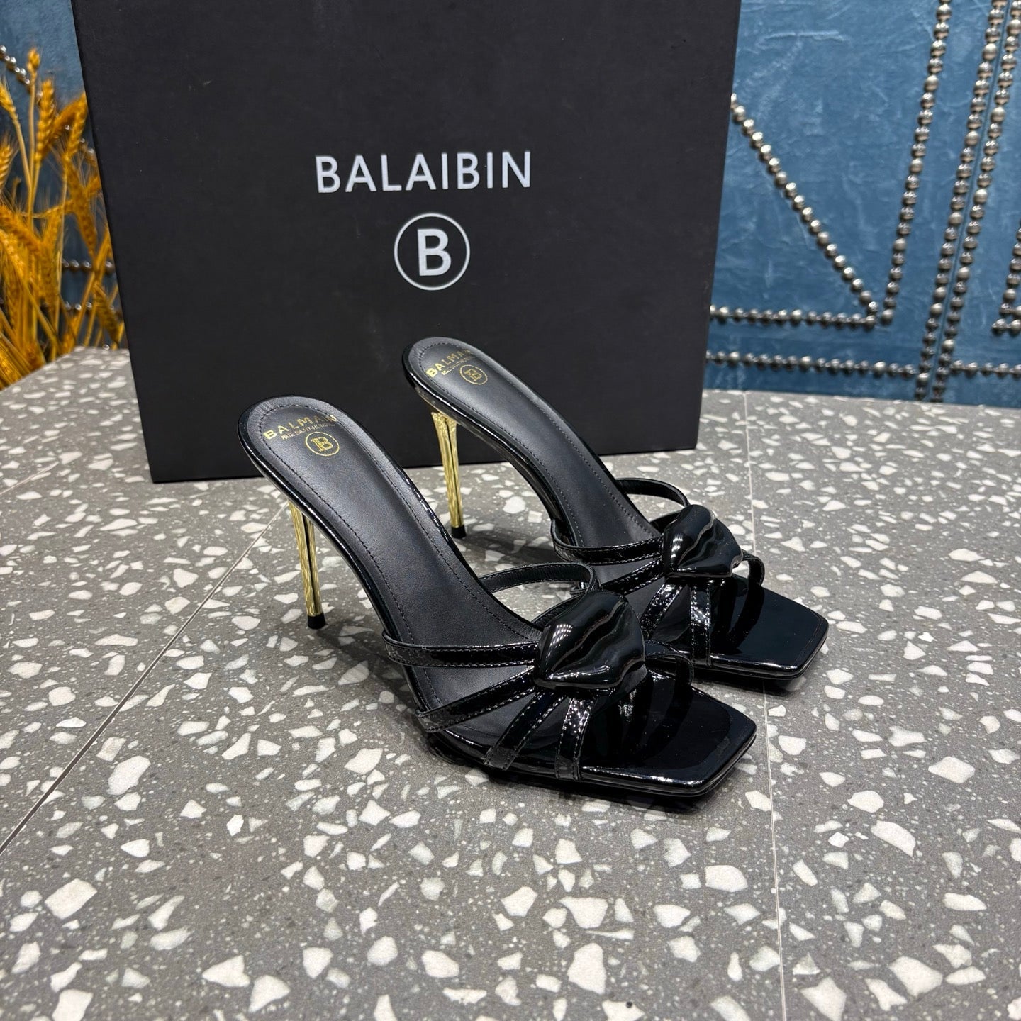 БОСОНІЖКИ BALMAIN 26S НА ВИСОКИХ ПІДБОРАХ 95 ММ З ЧОРНОЇ ТЕЛЯЧОЇ ШКІРИ СТИЛЬ 3