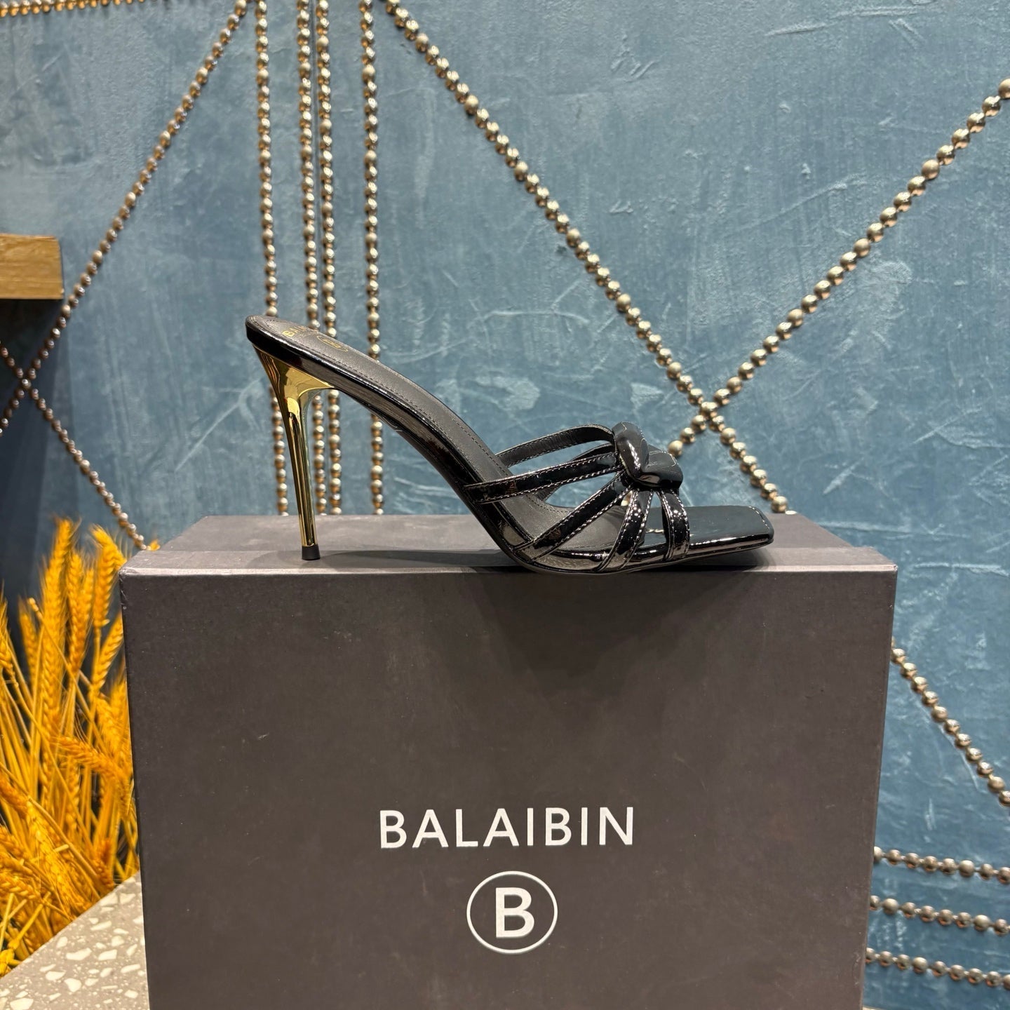 БОСОНІЖКИ BALMAIN 26S НА ВИСОКИХ ПІДБОРАХ 95 ММ З ЧОРНОЇ ТЕЛЯЧОЇ ШКІРИ СТИЛЬ 3