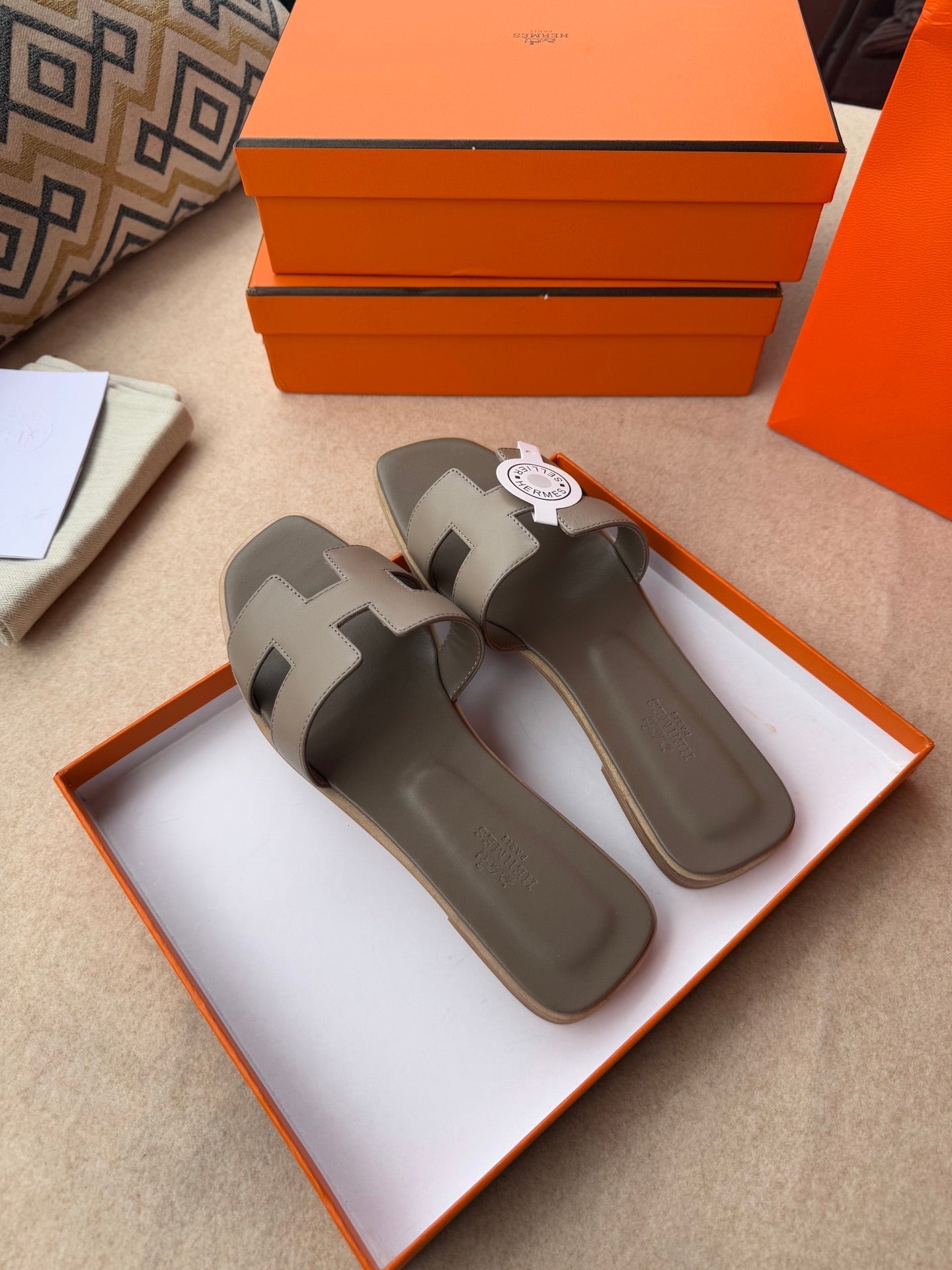 0RAN SANDALS IN CEDAR BROWN CALFSKIN - 34