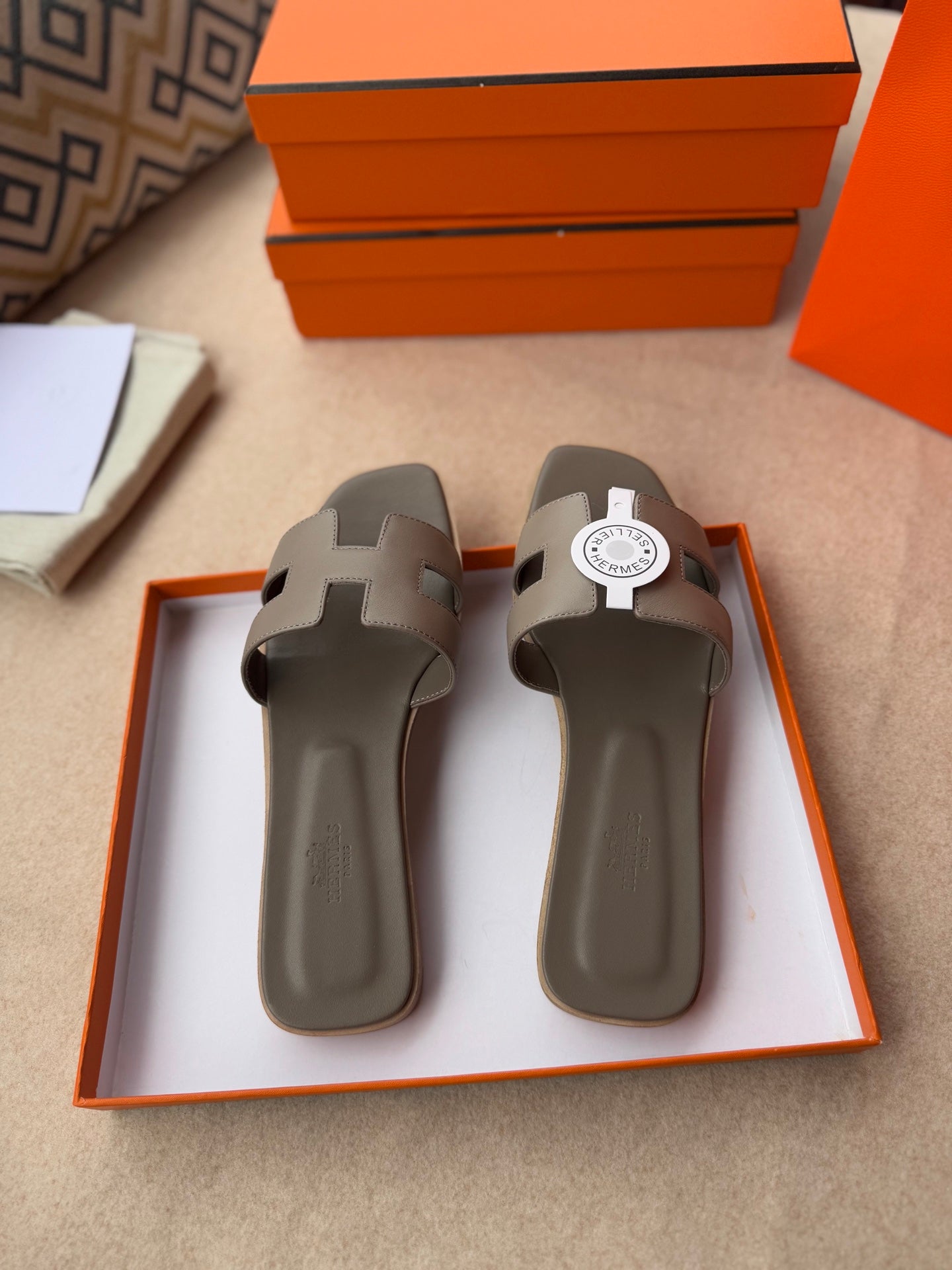 0RAN SANDALS IN CEDAR BROWN CALFSKIN - 34