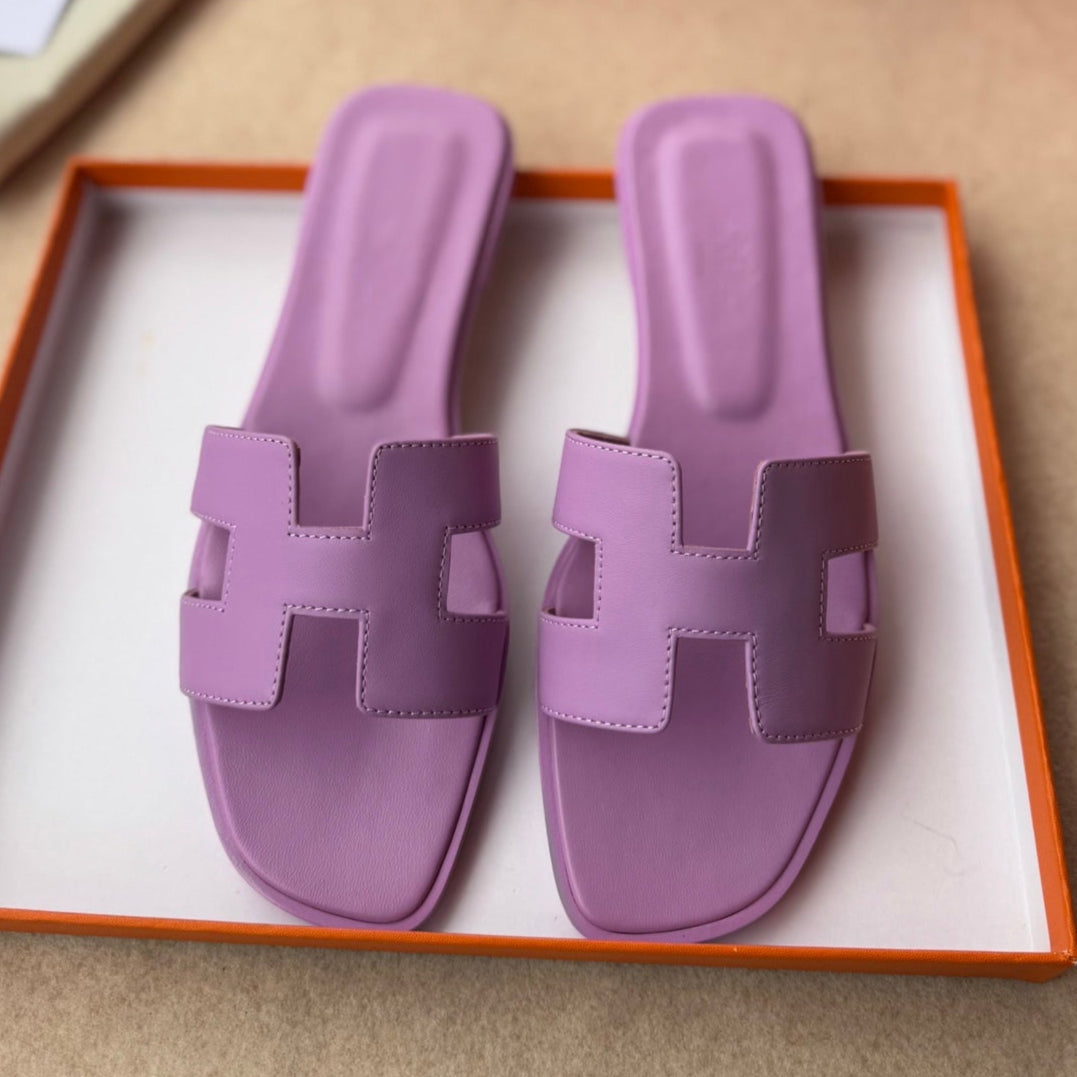 0RAN SANDALS IN LILAC PURPLE CALFSKIN - 34