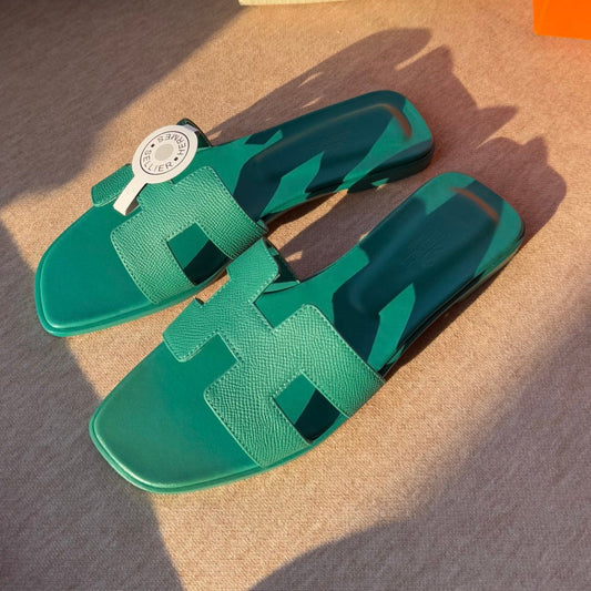 0RAN SANDALS IN PERSIAN GREEN CALFSKIN - 34