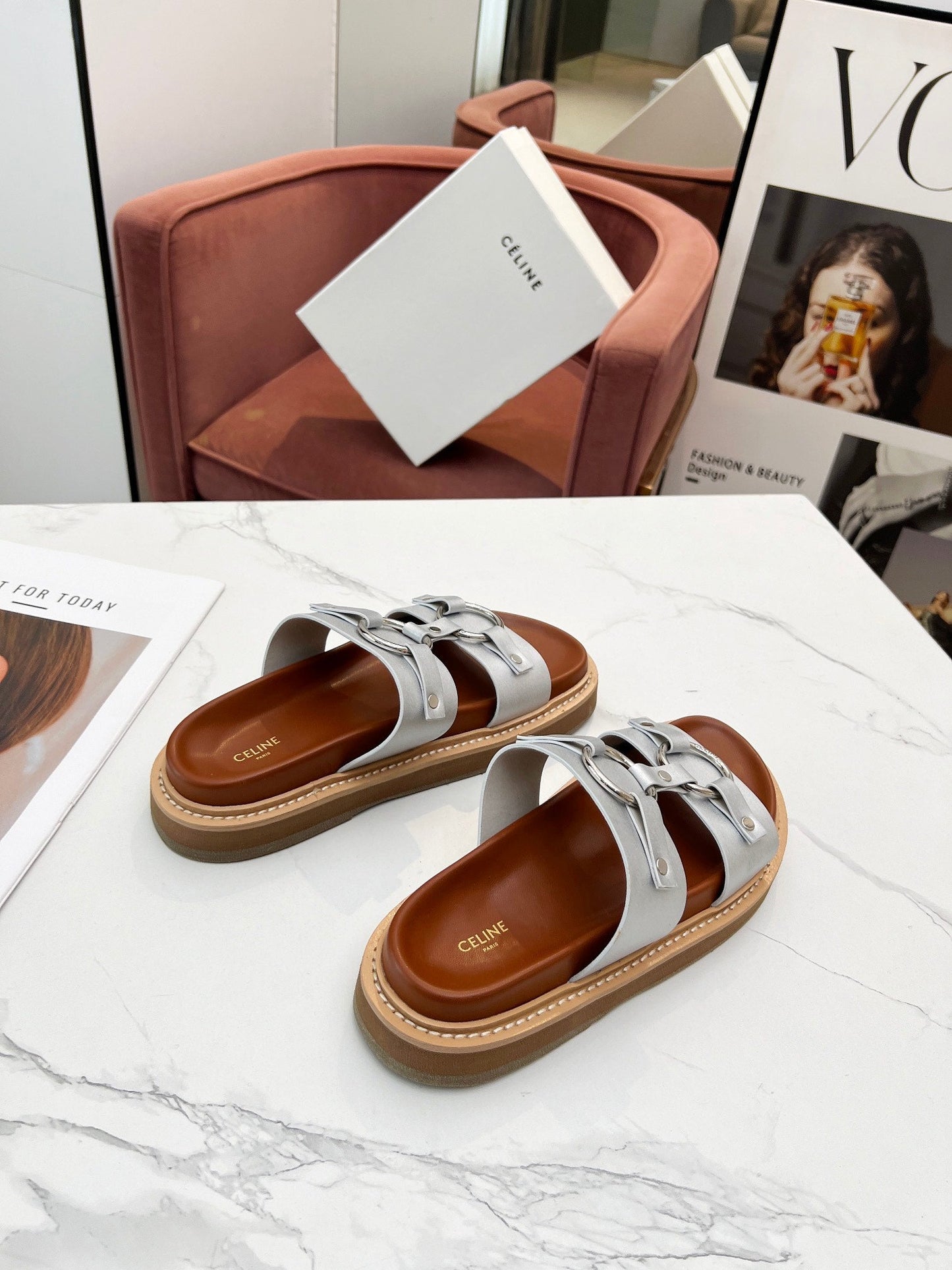 TIPPI SANDAL IN SILVER CALFSKIN - 35