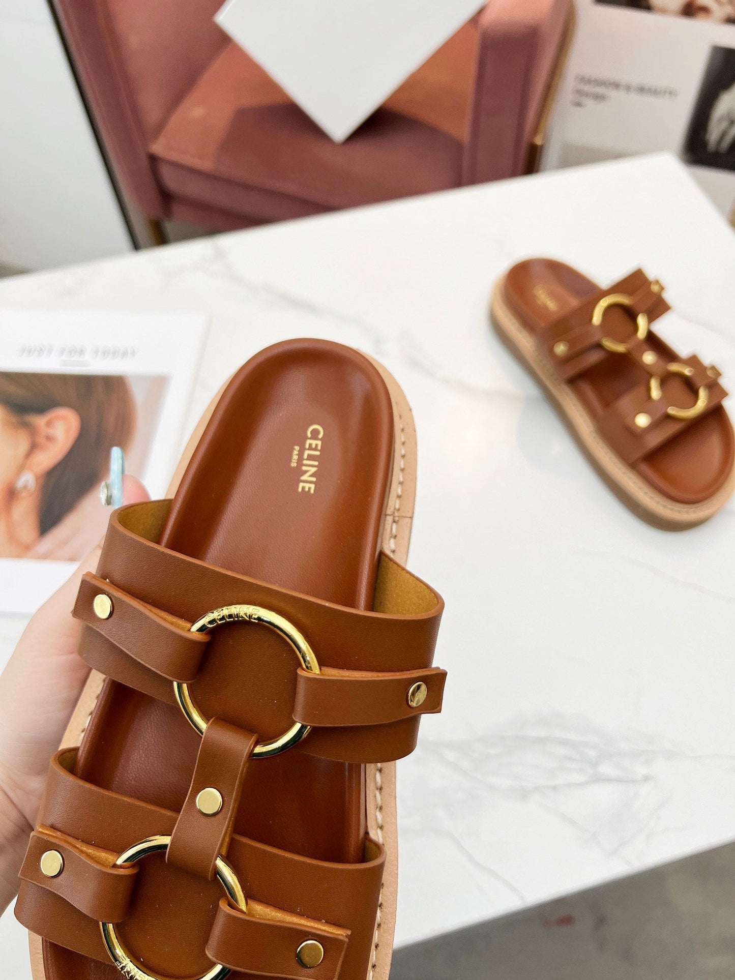 TIPPI SANDAL IN BRONZE BROWN CALFSKIN - 35