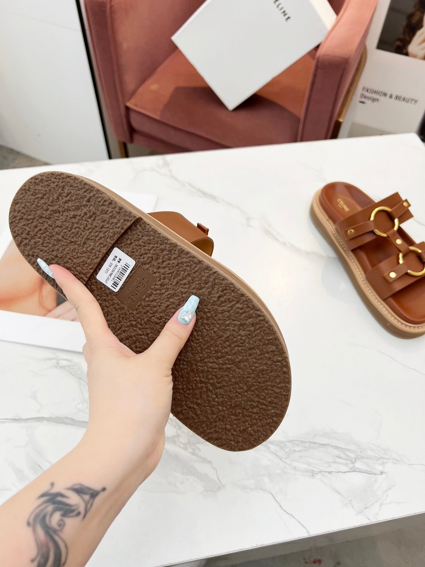 TIPPI SANDAL IN BRONZE BROWN CALFSKIN - 35