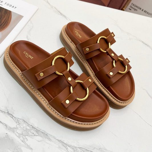 TIPPI SANDAL IN BRONZE BROWN CALFSKIN - 35