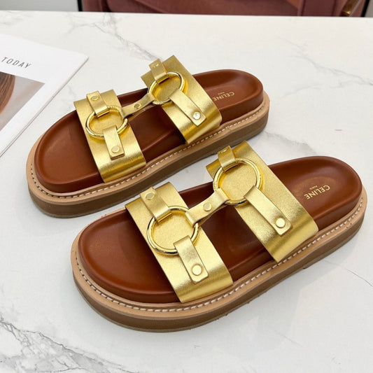 TIPPI SANDAL IN GOLD CALFSKIN - 35