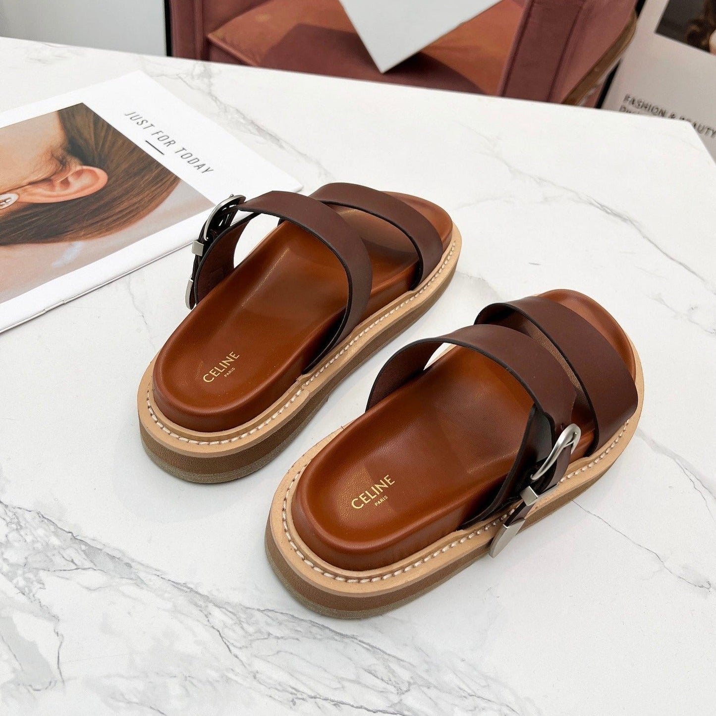 TIPPI IN CALFSKIN - VEGETAL TANNING DARK BROWN - 35