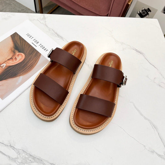 TIPPI IN CALFSKIN - VEGETAL TANNING DARK BROWN - 35