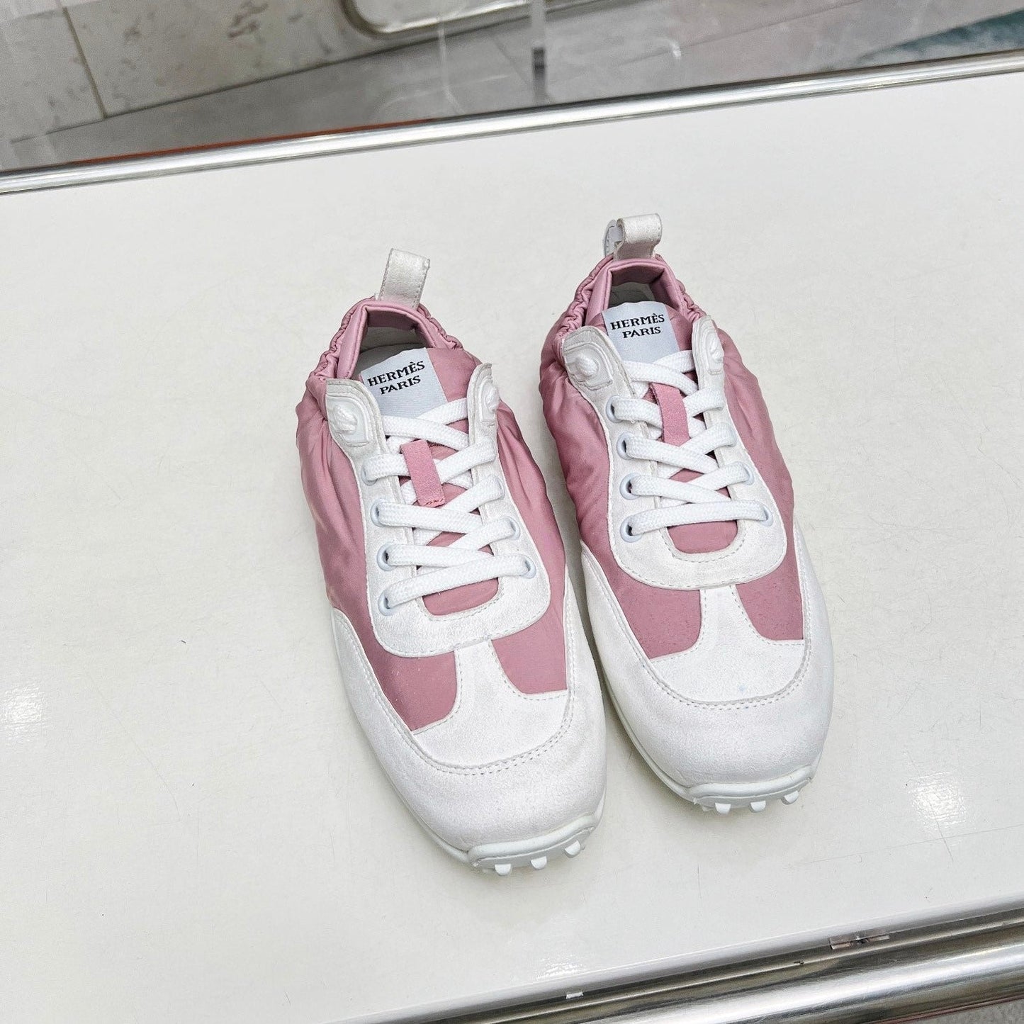 SKATEBOARD SHOES LIGHT PINK MIX WHITE SUEDE - 35