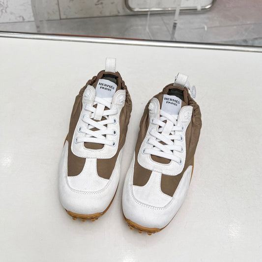 SKATEBOARD SHOES BROWN MIX WHITE SUEDE - 35