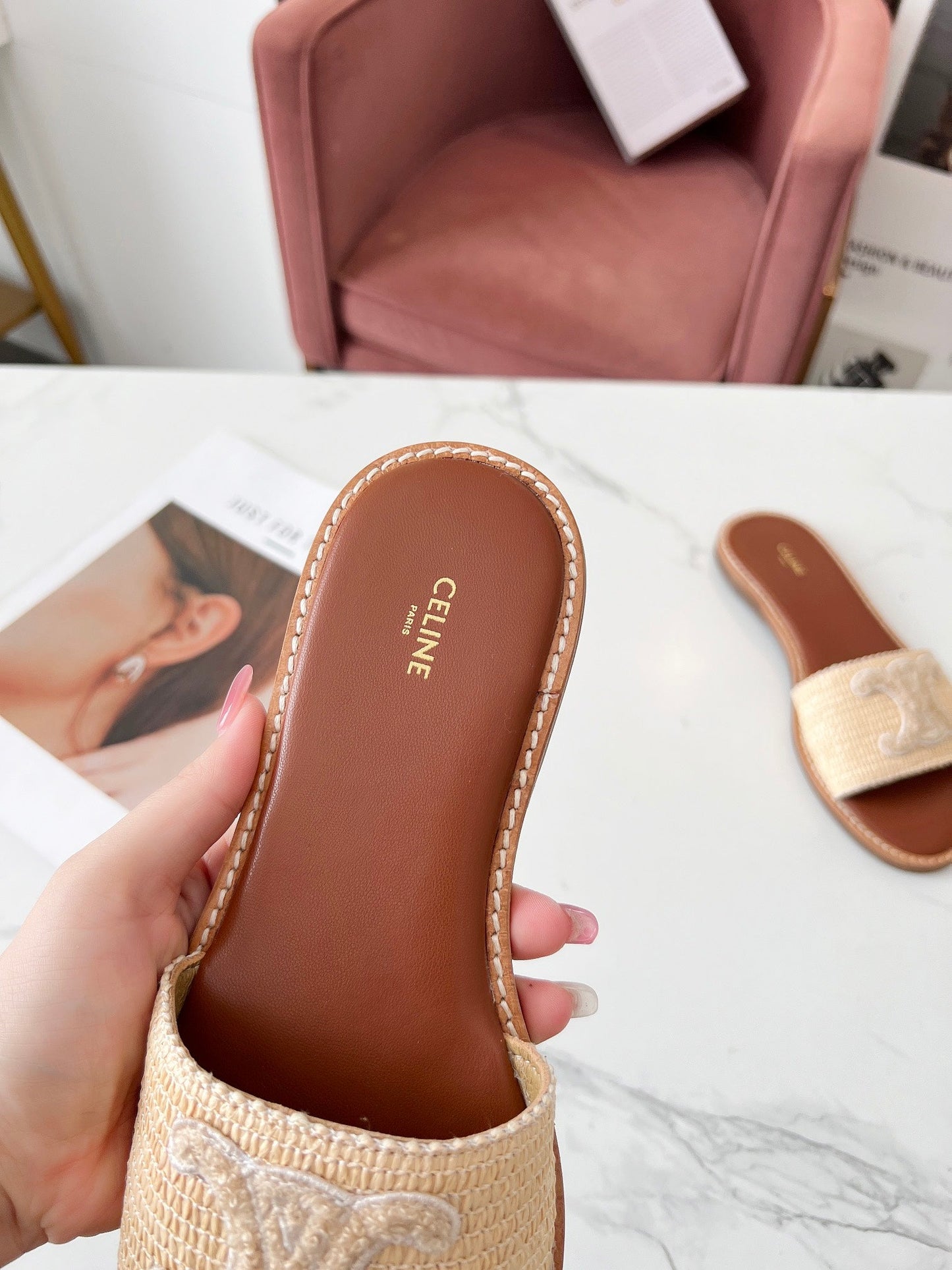 LYMPIA MULE BEIGE RAFFIA AND WOOL - 35