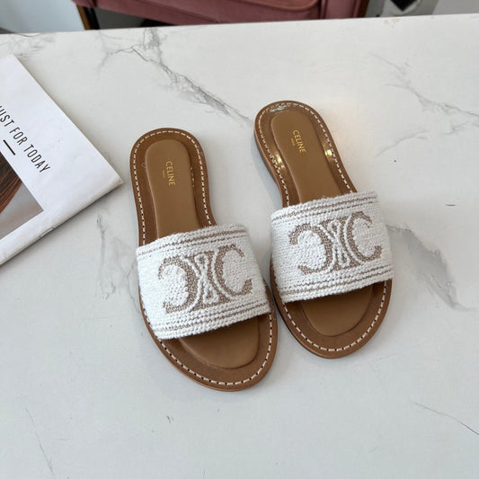 LYMPIA MULE WHITE CANVAS - 35