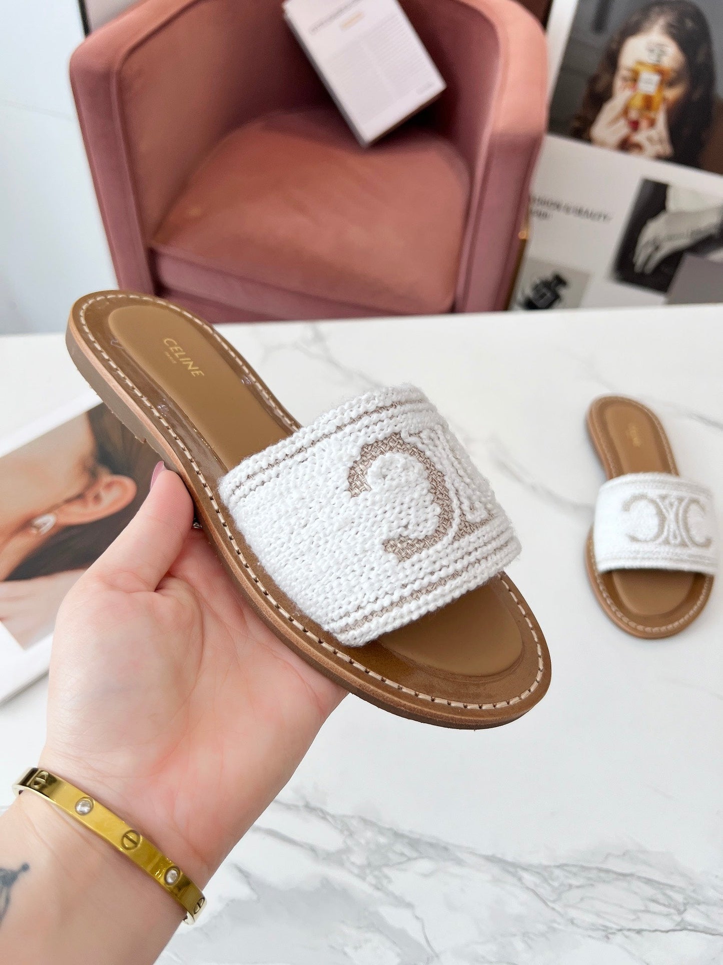 LYMPIA MULE WHITE CANVAS - 35