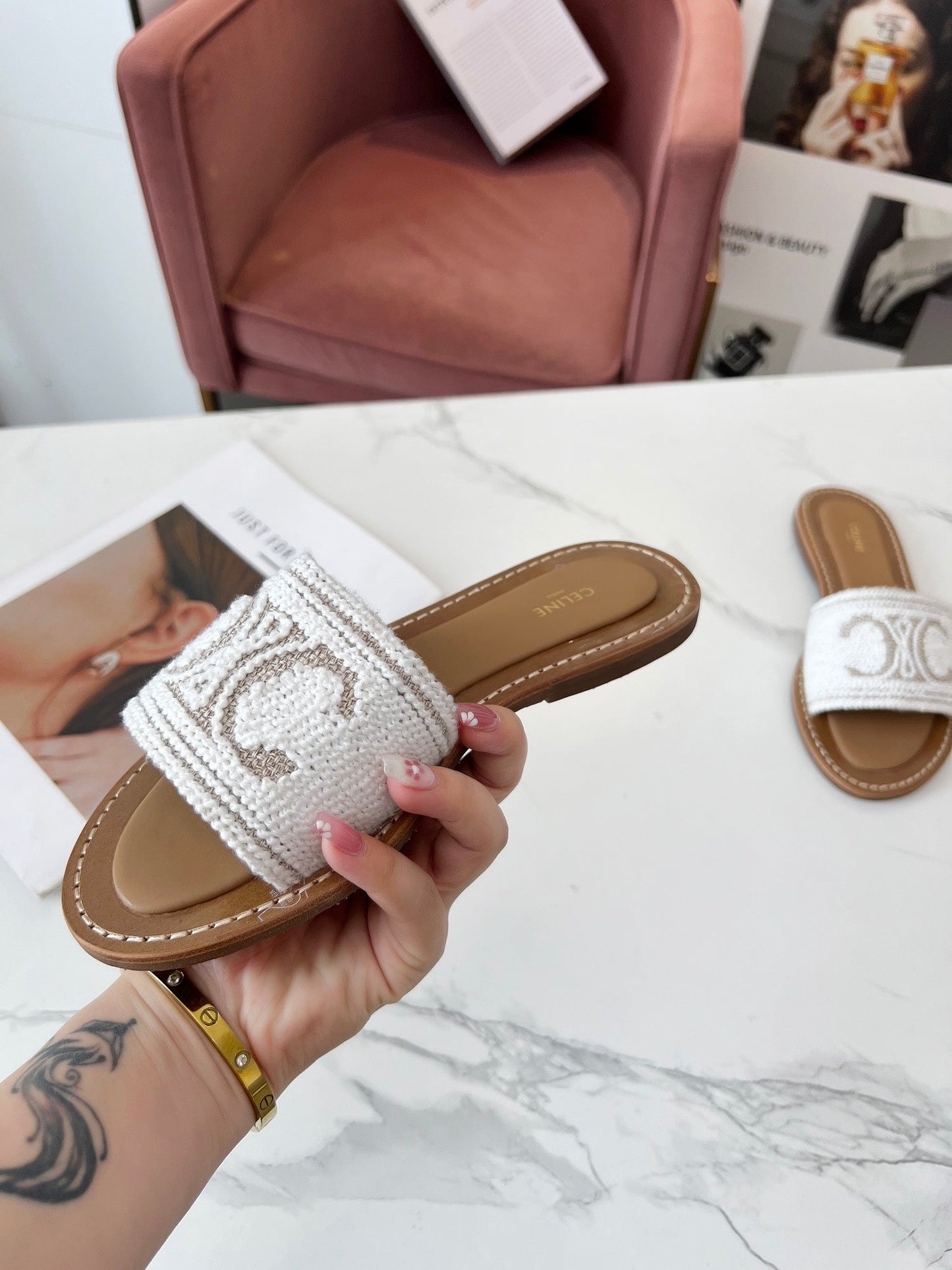 LYMPIA MULE WHITE CANVAS - 35
