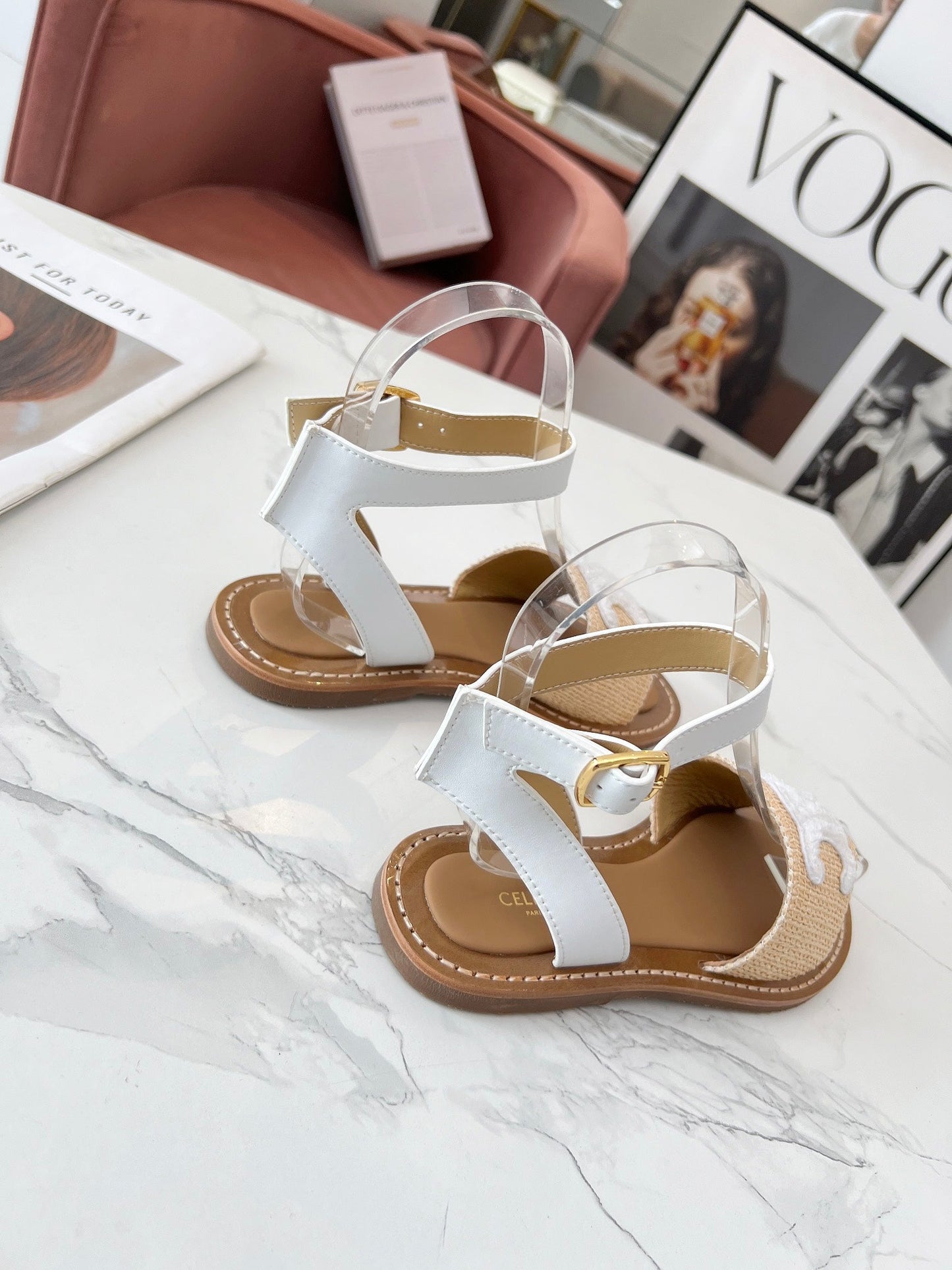 TRIOMPHE SANDALS BEIGE RAFFIA WHITE WOOL - 35