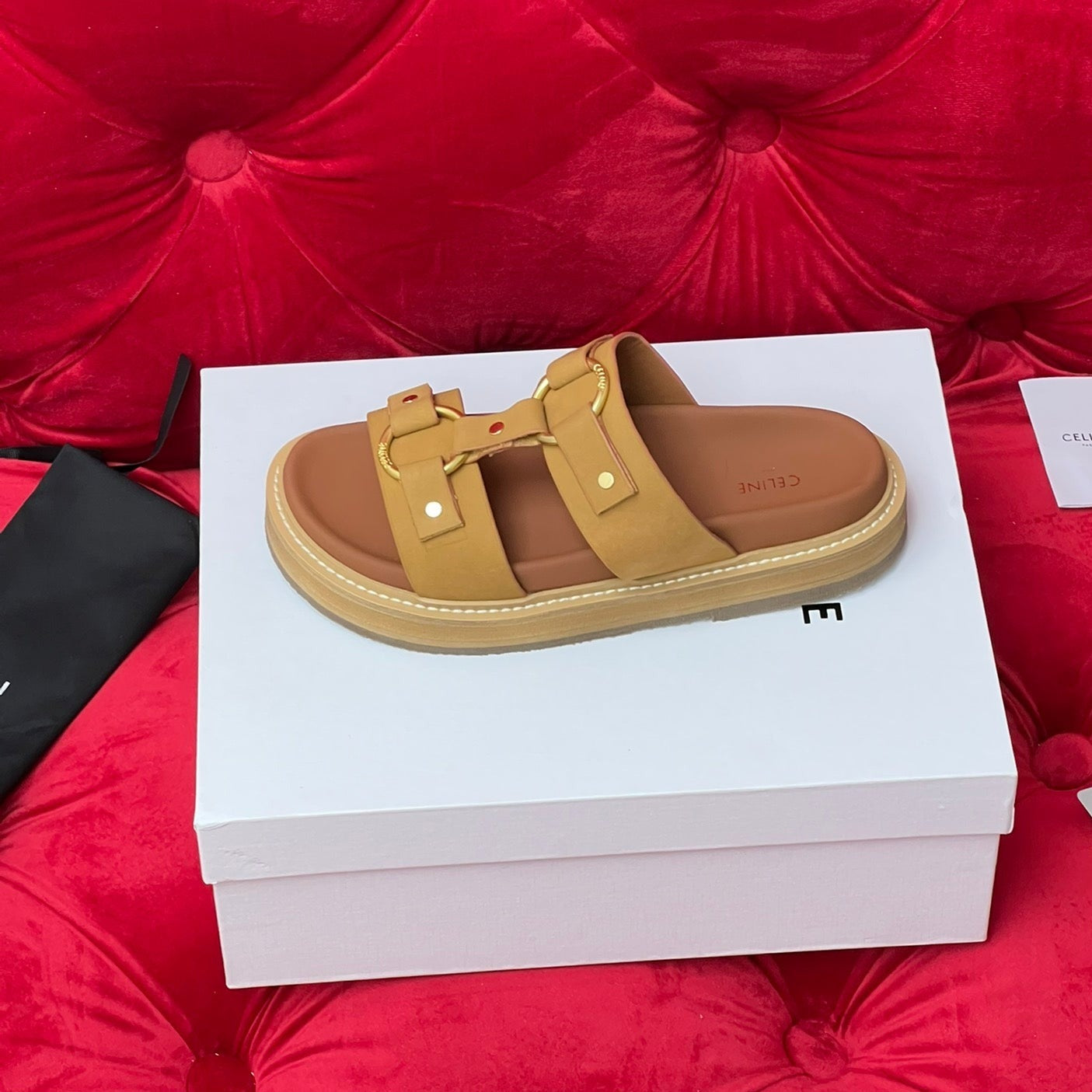 Sandal Flat Bronze Brown Canvas - 35