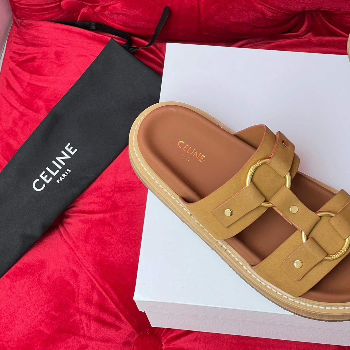 Sandal Flat Bronze Brown Canvas - 35