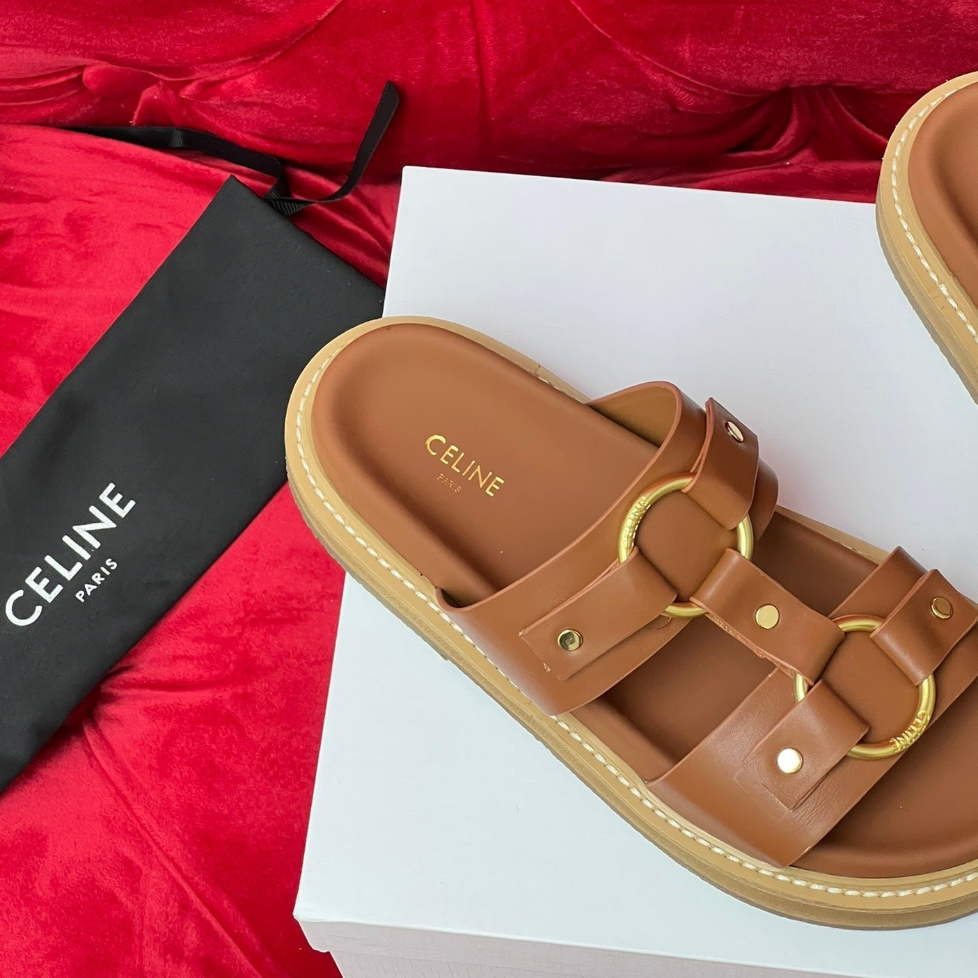 Sandal Flat Cinnamon Brown Canvas - 35