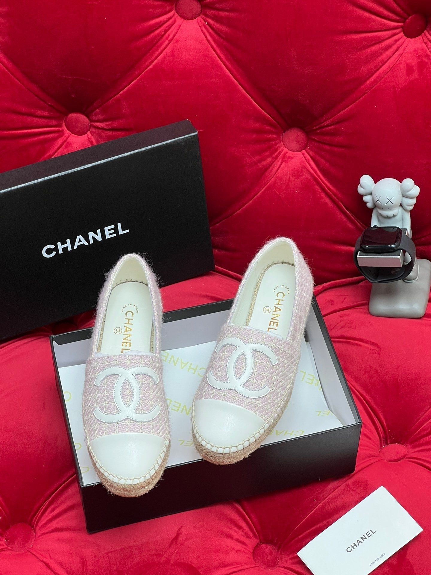 WOVEN LOAFERS IN LIGHT PINK FABRIC - 34