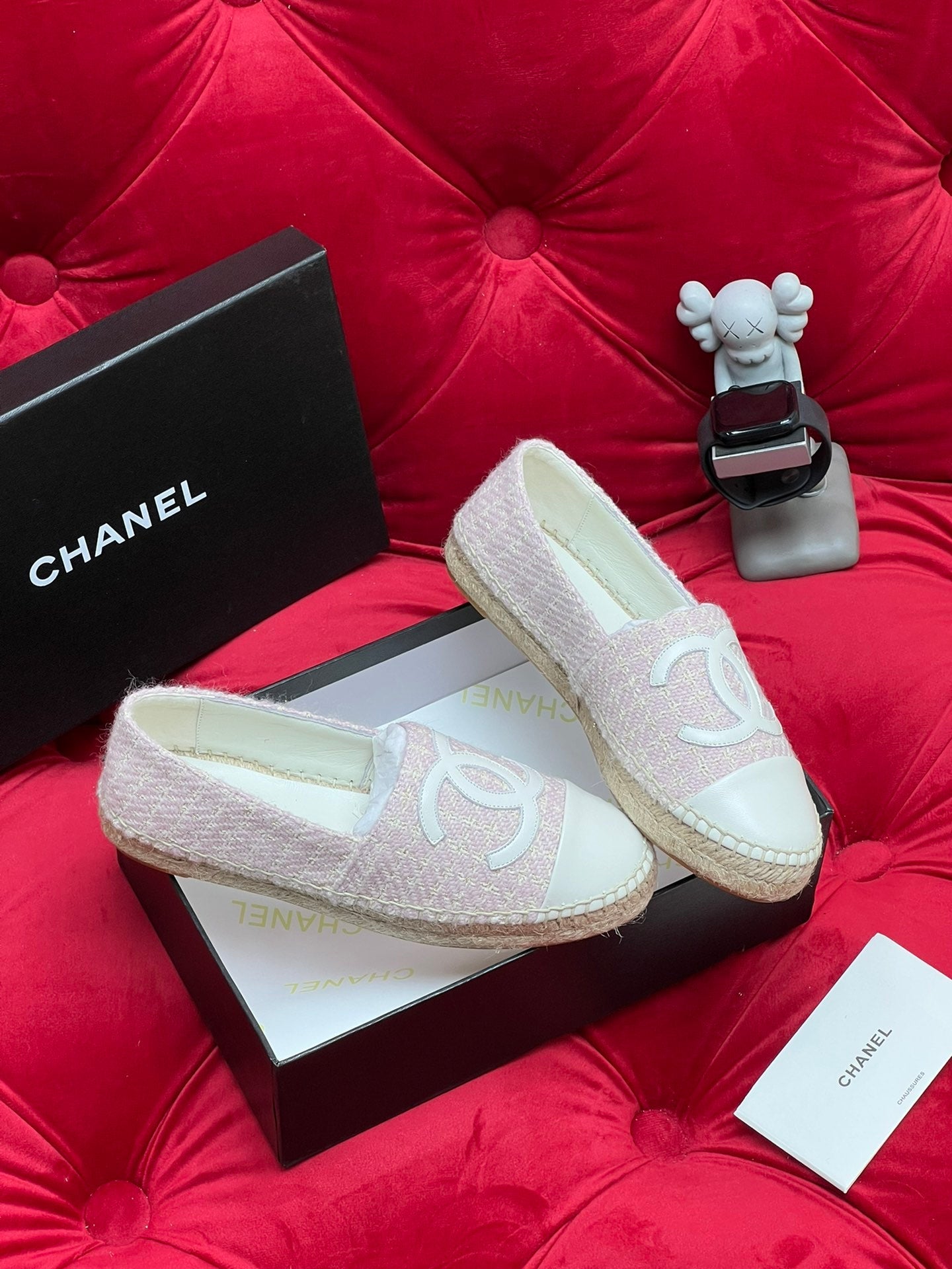 WOVEN LOAFERS IN LIGHT PINK FABRIC - 34