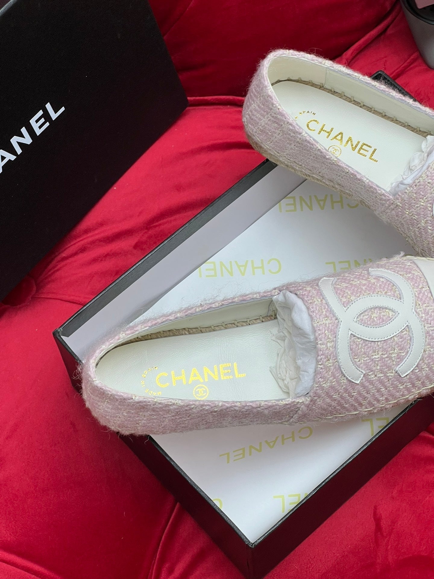 WOVEN LOAFERS IN LIGHT PINK FABRIC - 34