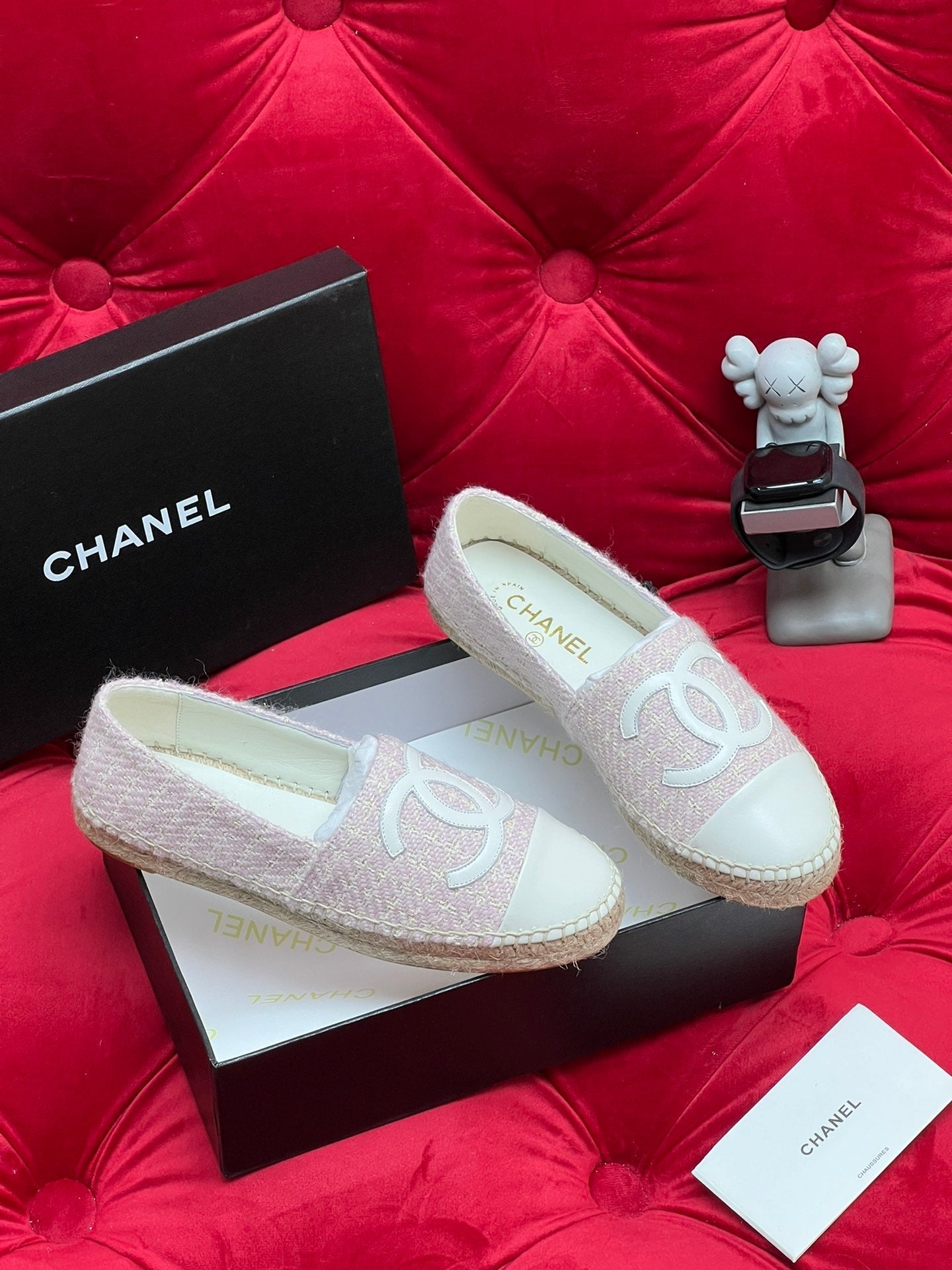 WOVEN LOAFERS IN LIGHT PINK FABRIC - 34