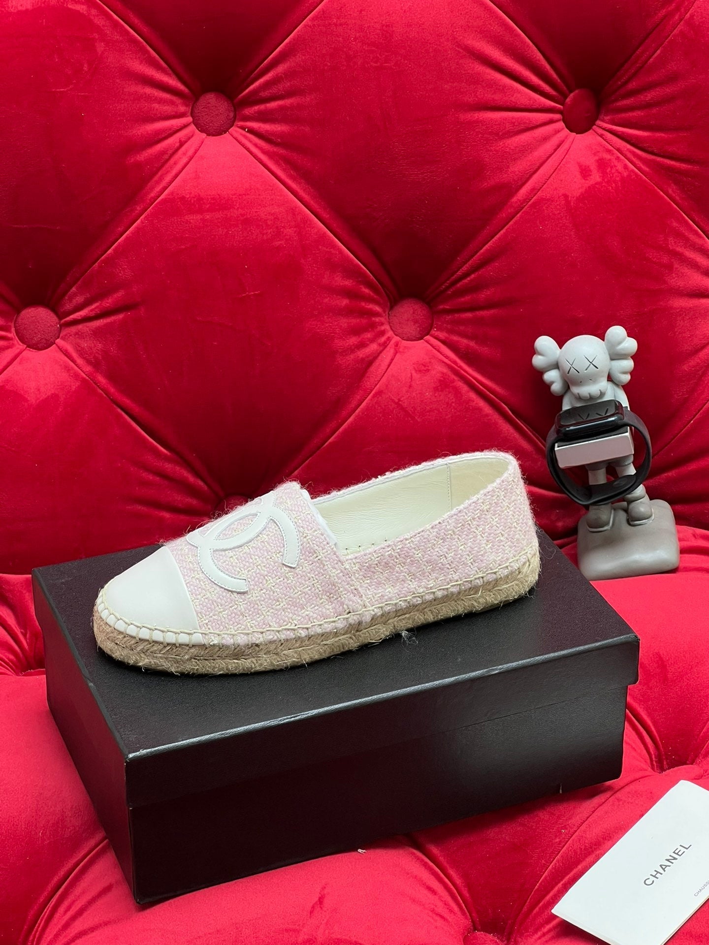 WOVEN LOAFERS IN LIGHT PINK FABRIC - 34