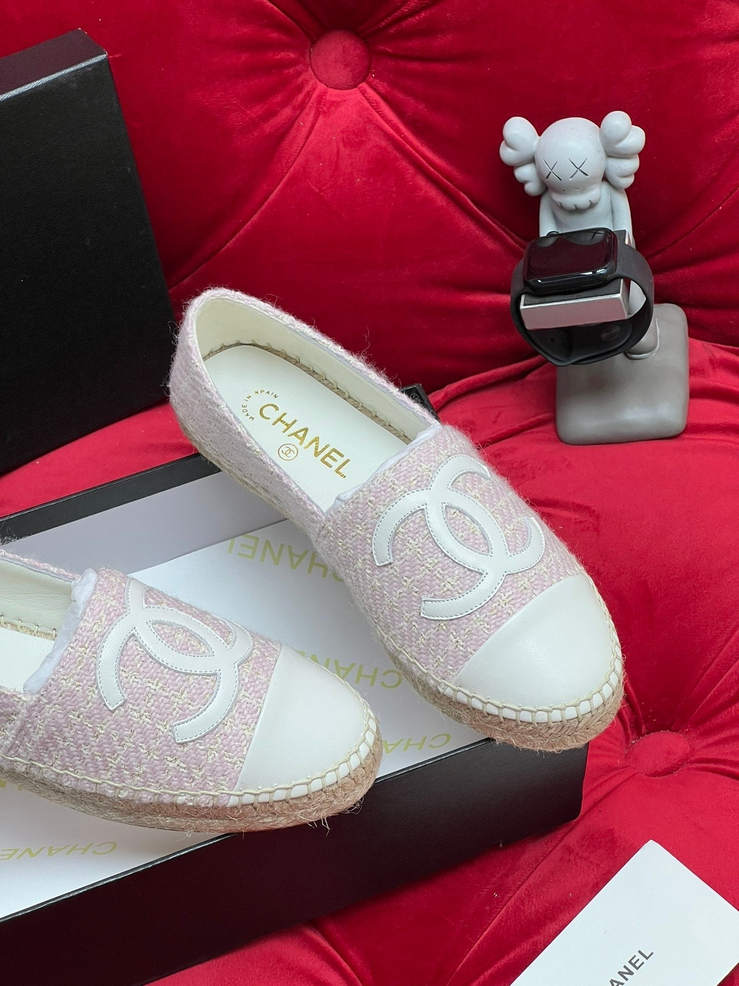 WOVEN LOAFERS IN LIGHT PINK FABRIC - 34