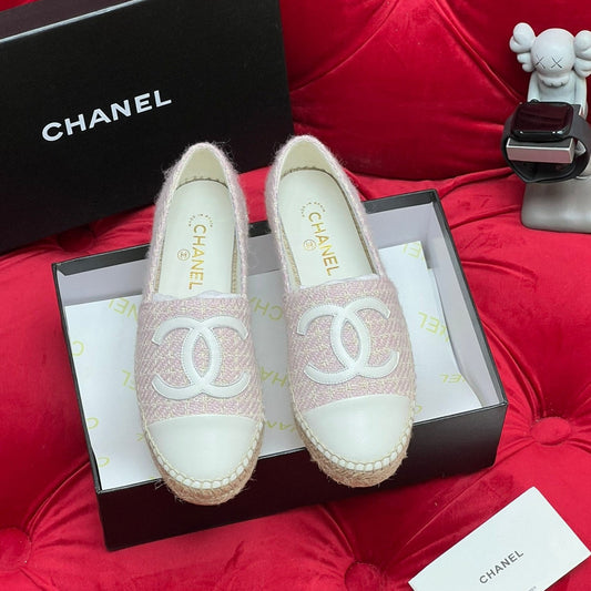 WOVEN LOAFERS IN LIGHT PINK FABRIC - 34