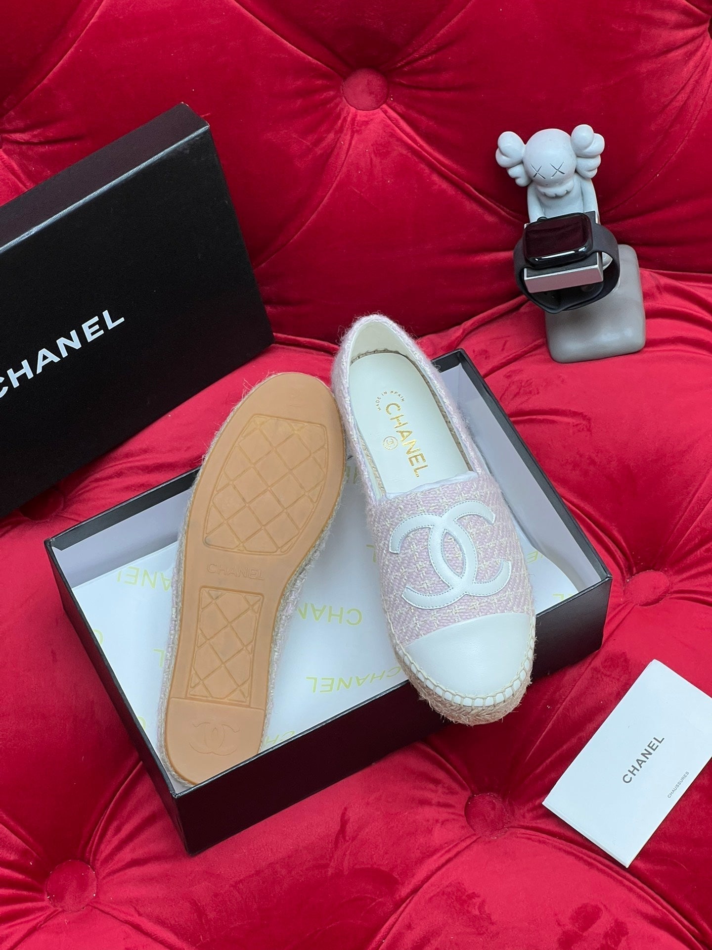 WOVEN LOAFERS IN LIGHT PINK FABRIC - 34