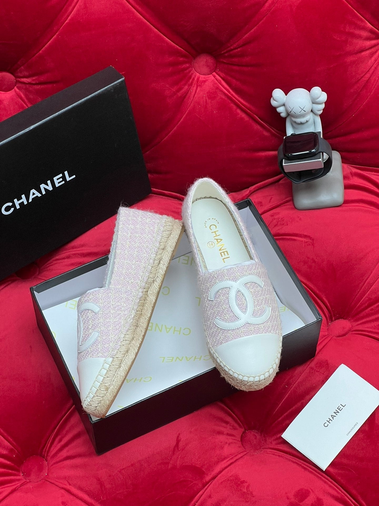 WOVEN LOAFERS IN LIGHT PINK FABRIC - 34