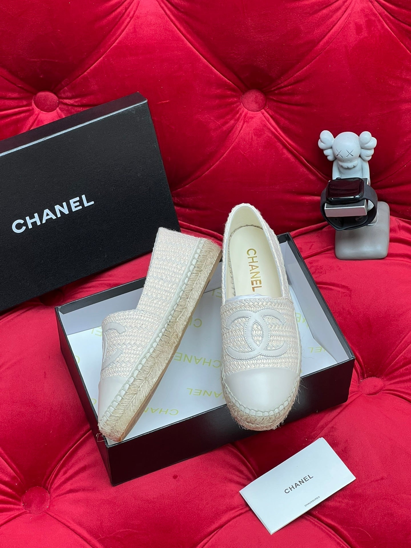 WOVEN LOAFERS IN WHITE BEIGE FABRIC - 34