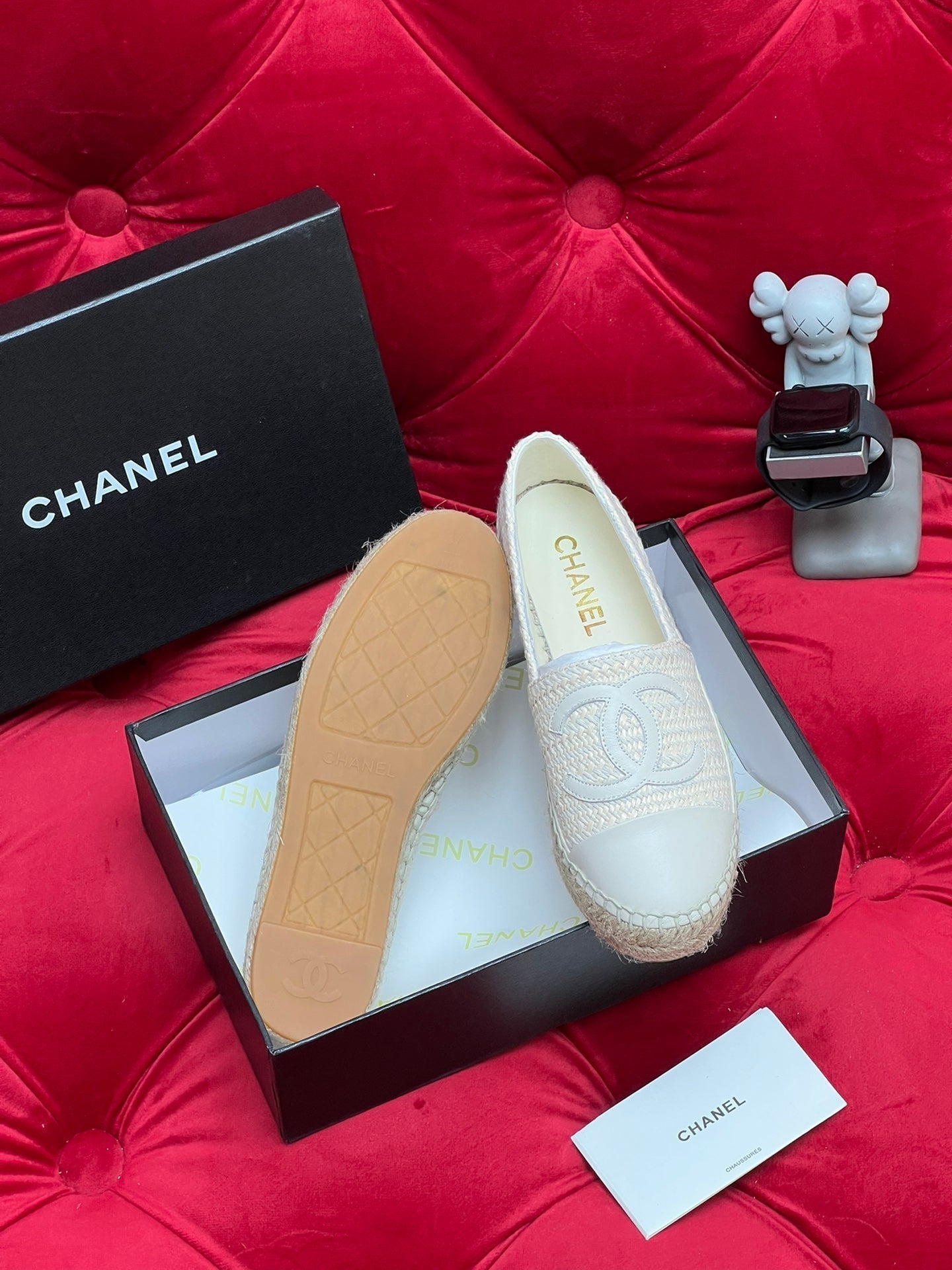 WOVEN LOAFERS IN WHITE BEIGE FABRIC - 34