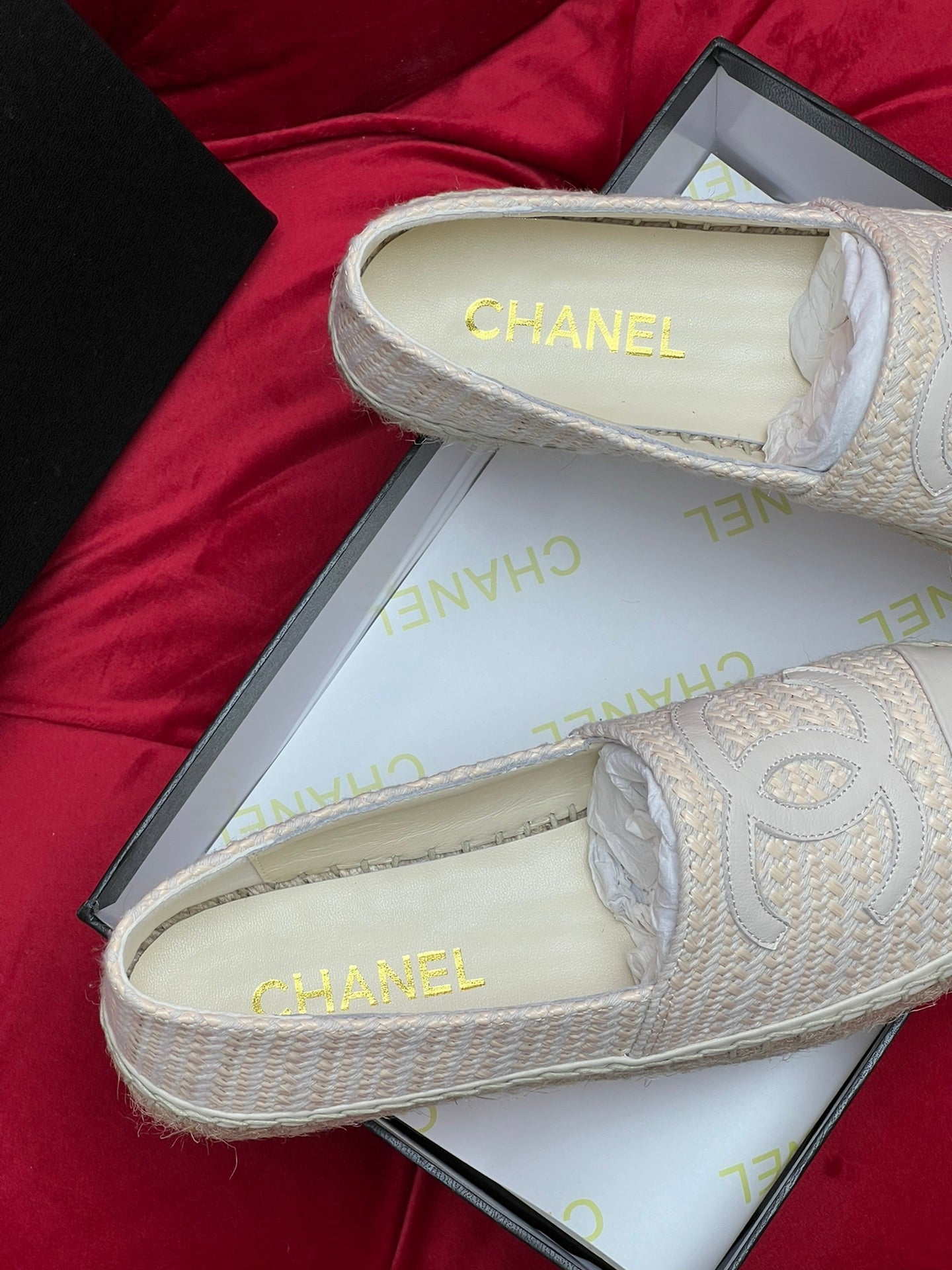 WOVEN LOAFERS IN WHITE BEIGE FABRIC - 34