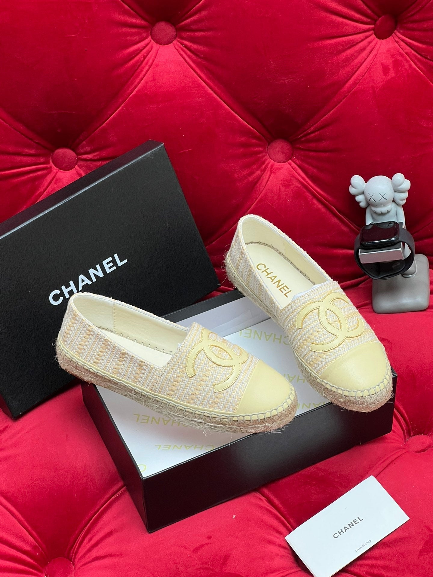 WOVEN LOAFERS IN DARK CREAM FABRIC - 34