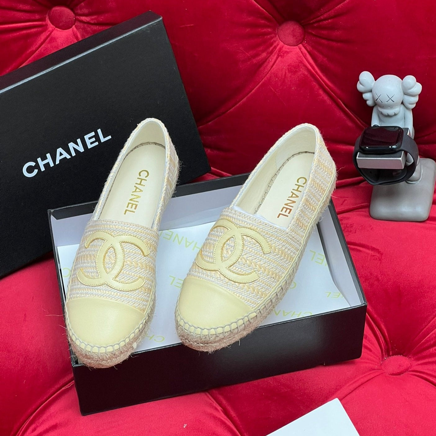 WOVEN LOAFERS IN DARK CREAM FABRIC - 34