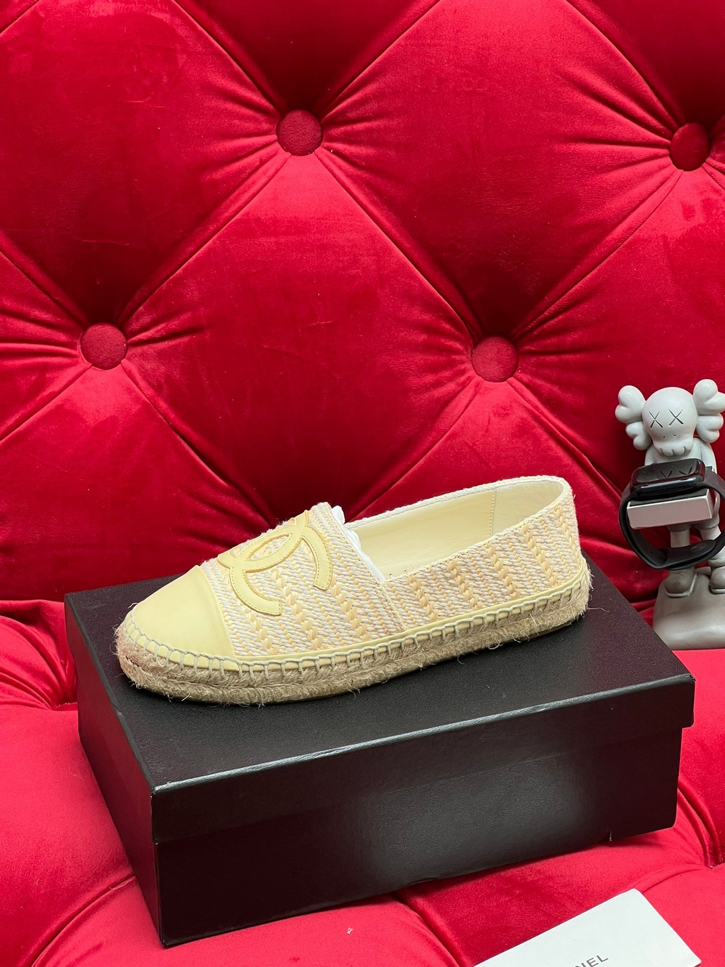 WOVEN LOAFERS IN DARK CREAM FABRIC - 34